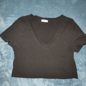 Black tee crop top shein